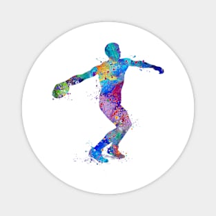 Boy Discus Thrower Watercolor Magnet